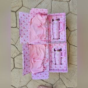 SOLD 30oz+ 20 Oz Stanley X Love Shack Fancy Quencher Tumbler Ibiza Sunset Pink